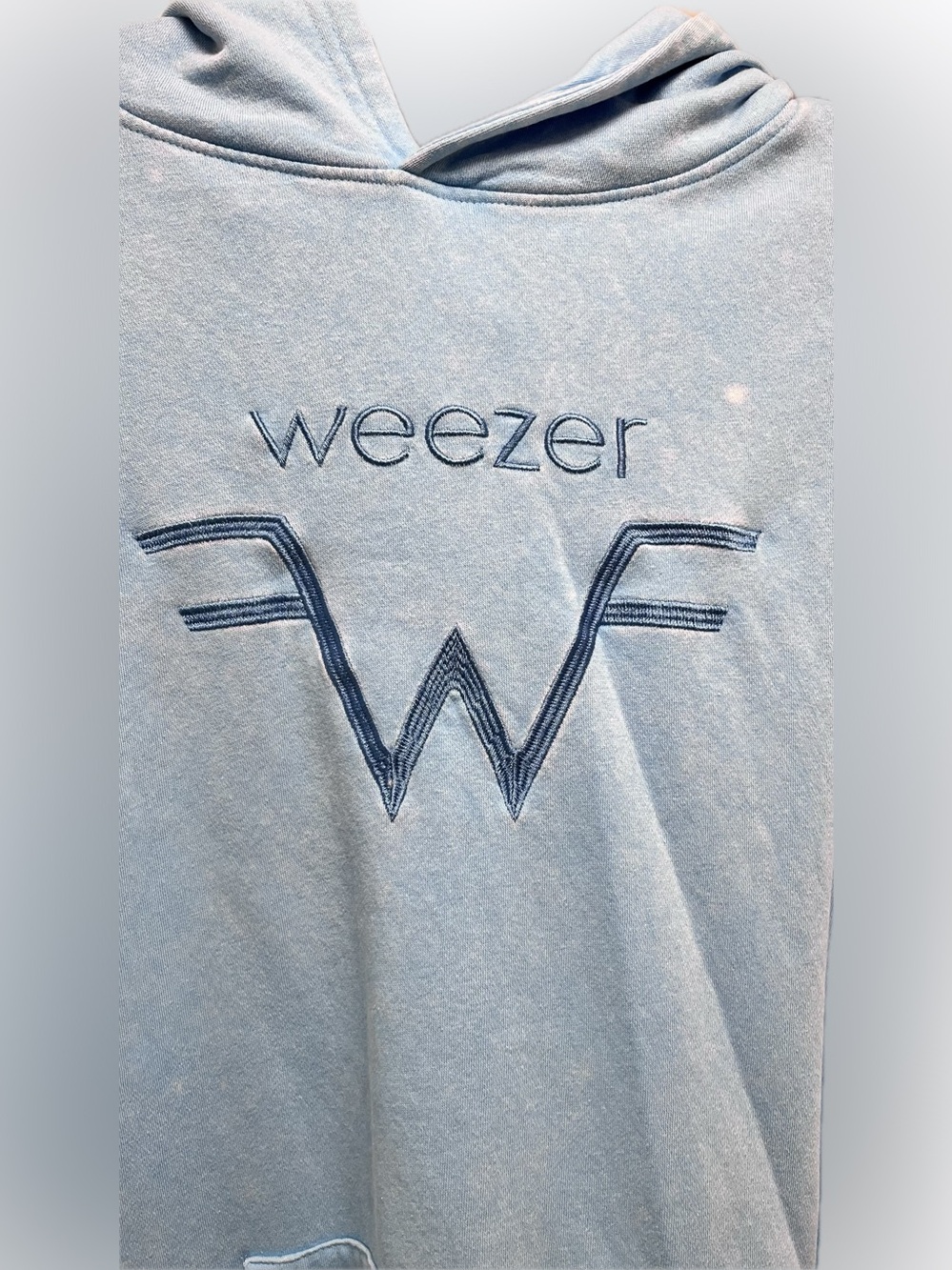 Light Blue Pullover Hoodie - Men's Sweater weezer embroidery steal my sweater - Picture 4 of 5